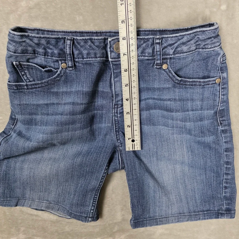 Simply Vera Vera Wang‎ Blue Medium Wash Long Denim Shorts Sz 2 Mid Thigh